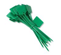 (100 Pcs) Marker Nylon Cable Ties 6 inch Green Color, Nylon Cable Zip Ties with Marker, Self-Locking Written-on Cable Mark Ties 6 in for Cabling, Ethernet Wire Marking Label- Green/ 100pcs