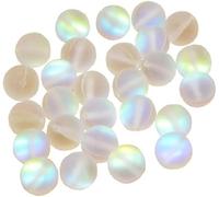 100 Pcs Matte Crystal Glass Mermaid Aurora Beads Moonstone for Jewelry Making 8mm