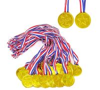 100 Pcs Medals for Children,Sports Day Games Medal Kids Winner Trophies Gold Award Prizes Trophy Adults Awards Football Plastic the Set Team Pass Parcel Kit Prize Mini,for Children's Winners Star