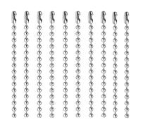 100 Pcs Metal Bead Ball Chains Iron Roller Chain Extensions for Necklace Label Key Chain Jewelry Crafts Silver 10cm