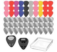 100 Pcs Metal Guitar Picks Stainless Steel Guitar Pick, 0.12 Inch Thickness Silver Tone Plectrums Guitar Picks for Musical Instrument Electric Bass Guitar Ukulele, with Picks Storage Case