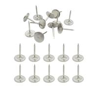100 Pcs Metal Upholstery Thumb Tacks Small Flat Head Push Pins Heavy Duty Wall Thumb Tack Nails Photo Poster Wall Pins Vintage Cork Board Thumbtacks Furniture Pushpins Silver