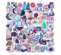 100 Pcs Midnight Magic Moon Stickers Fantasy Aesthetic Stickers for Water Bottles Purple Witch Sticker Packs for Teen Vinyl Waterproof Graffiti Decals for Laptop Scrapbooks Luggage Bike Skateboards