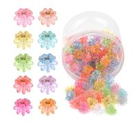100 Pcs Mini Daisy Flower Hair Clips, Colorful Glitter Small Claw Clips with Strong Grip Cute Tiny Baby Fine Hair Accessories for Baby Girls Toddlers
