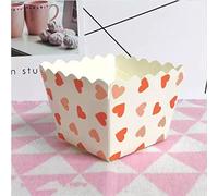 100 Pcs Mini Loaf Cake Cases Square,Disposable Mini Cake Pans 6.5x4.8x4.8 cm,Muffin Cupcake Cases Bread Baking Moulds for Home Kitchen,A