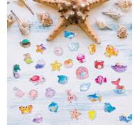 100 Pcs Mini Ocean Resin Animals Luminous Tiny Sea Animals Figurines Realistic Resin Miniature Marine Animal Bulk for DIY Fish Tank Dollhouse Marine Aquarium Fairy Garden Micro Landscape Decor (B)