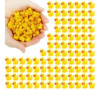 100 Pcs Mini Resin Ducks Bulk Tiny Ducks Set for Potted Miniature Decoration Garden Dollhouse Cake Decoration DIY Slime Kit Craft Charms Party Toys