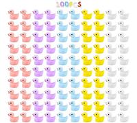 100 Pcs Mini Resin Ducks Bulk Tiny Ducks Set,Mini Ducks,Tiny Ducks,Glass Animals,5 Colours Mini Duck Figures,Glow In The Dark,For Diy Potting Micro Landscape Decorations Supplies