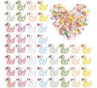 100 Pcs Mini Resin Ducks,Colorful Glitter Resin Tiny Ducks,Cute and Charming,Twinkle Small Ducks with Transparent Plastic Packaging Box,Cute Miniature Toy for DIY Craft,Garden Landscape Deracoration
