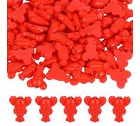 100 Pcs Mini Resin Lobster, Red Little Miniature Crayfish Figurines Tiny Sea Creature Figures Models for Micro Landscape Desktop Decor Party Photo Props Ocean Crafts Doll Toy Gift Decorations