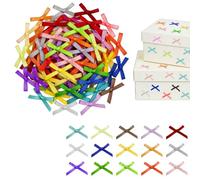 100 pcs Mini Satin Ribbon Bows, CNYMANY 1.3" Colorful Small Bows for Gift Wrapping, Premade Bow for Sewing DIY Craft Scrapbook, Wedding Birthday Party Cake Balloon Decor