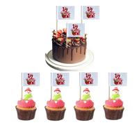 100 Pcs Mini Strawberry 1/2 Half Way to One Toothpick Flags Party Theme Strawberry Berry Sweet Half Cup Toothpick Stick Flags Red Fruit Cupcake Toppers Cocktail Food Flags Decorations