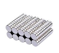 100 Pcs Mini Strong Round Small Rare Earth Magnets Mini Refrigerator Magnets Disc for Whiteboard Locker Fridge DIY Crafts Board Cabinets 6x2mm Stationery Pens and Markers Aesthetic (Silver, One Size)