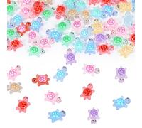 100 Pcs Mini Turtles Resin, Colorful Turtles ResinAnimals Small Turtle Toys Tiny Tortoise Mini Resin Turtles Animals TinyTurtle Ocean Animal Desk Ornament Animal Colorful Decorations 0.9 cm