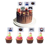 100 Pcs Mini Video Game Toothpick Flags Party Theme Assembled Game On Controllers Toothpick Stick Flags GamePad Cupcake Toppers Cocktail Food Flags Decorations