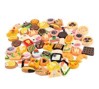 100 PCS Miniature Pretend Play Food Set, 1:12 Scale Dollhouse Kitchen Accessories, Realistic Tiny Fake Toy Foods for Kids Educational Games, DIY Crafts, Party Favors and Dollhouse Decor，Random Style