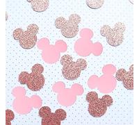 100 pcs Minnie Confetti,Pink Rose Gold Mouse Confetti, First Birthday,Minnie Party Decor,for Minnie Birthday Party Baby Shower Decor