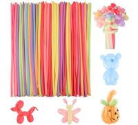 100 Pcs Modelling Balloons Colorful Long Balloons 260Q Twisting Long Latex Balloon for Animals Shape, Birthday, Wedding, Party Decorations