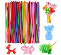 100 Pcs Modelling Balloons Mixed Coloured Long Balloons 260Q Twisting Long Latex Balloon for Animals Shape, Birthday, Wedding, Party Decorations