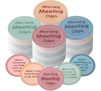 100 Pcs Modern Boho Morning Meeting Chips Classroom Question Idea Cards for Teachers Students Conversation Starter Cards for School Supplies Icebreaker Activity Improve Communication Listening Skills
