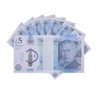 100 Pcs Movie Money, Prop Money, Fake £5 Notes, Big Screen Stacks, Fake Pounds for Movies, Photography, Advertising, Display Props, Party, Fancy Dress, Education