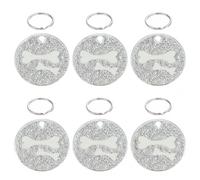 100 PCS Multi-Colored Flashing Bone-Shaped Zinc Alloy ID Dog Identification Tag Engraving to Prevent Lost Pets,Silver,25.5mm