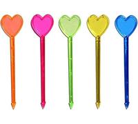 100 Pcs Multicolor Plastic Fruit Picks Toothpicks Heart Cocktail Appetizer Picks Finger Food Sticks Sandwich Drink Picks Cocktail Party Decorations Tools