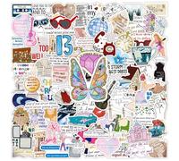 100 PCS Music Stickers, Waterproof Laptop Stickers Aesthetic Pop Singer Decal for Music Lovers, Reusable Vinyl Stickers Scrapbooking Stickers for Phone Skateboard Luggage Car Decals, Style B