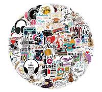 100 Pcs Music Vinyl Stickers,Music Notation Phonetic Graffiti Stickers,Vinyl Waterproof Sticker for Kids Teens Girls,for Phone Laptop Bottles Skateboard Computer Phone Luggage Guitar Gifts Sticker