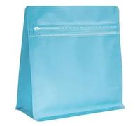 100 Pcs Mylar Aluminum Foil Coffee Bags | One-Way Degassing Valve Press-To-Close Zipper Heat-Sealable Resealable(Blue,With 250g)
