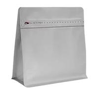 100 Pcs Mylar Aluminum Foil Coffee Bags | One-Way Degassing Valve Press-To-Close Zipper Heat-Sealable Resealable(Grey,With 250g)