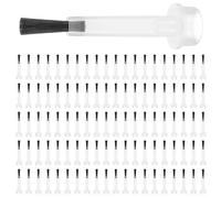 100 PCS Nail Polish Brushes Disposable, Soft Nail Varnish Brushes Disposable, Dip Nails Powder Liquid Brush Replacement Set, Flat Head Brush Design Nails Kit for DIY Nail Art Supplies (Black)