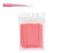 100 PCS Nano-Fiber Disposable Eyelash Cleaning Sticks, Soft Silicone Micro-Brush for Lash Extension, Gentle on Sensitive Eyes, Makeup Remover & Eye Care Dual-Purpose Tool (Light Pink, One Size)