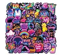 100 PCS Neon Stickers, Cool Graffiti Stickers, Waterproof Decals for Laptop, Phone, Journal, Water Bottles (Multicolour)