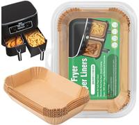 100 Pcs Ninja Air Fryer Liners Disposable, Non-Stick Parchment Paper for Ninja DZ201, DZ401, DZ550 & Compatible with Cosori, Chefman, Dual Air Fryers