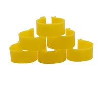100 Pcs No Words Poultry Foot Ring Bird Pigeon Chicken Signage 16mm Inner Diameter Carrying Mark Ring Farm Animal Carriers(Yellow 100 Pcs)