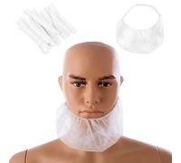 100 Pcs Non Woven Beard Covers For Men, Beard Net, Beard Cover, Facial Hair Protection Guard, Mesh Mask, Breathable Protection, Dust Cover, Suitable For Restaurant Use, Fabric Protection (White)