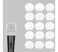 100 Pcs Non-Woven Microphone Cover, Disposable Hygiene Covers, Handheld Microphone Windscreen Protective Cap, Mic Cap Protective Cover for KTV, Karaoke, Stage Performance, News Interview (White)
