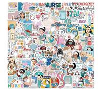 100 Pcs Nurse Stickers Nurse's Day Decals Nurse Accessories Medical Decals for Work Nurse W ifts for Computer Water Bottles Cups Planner Scrapbook Car Luggage