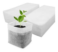 100 Pcs Nursery Growing Bags - Fabric Seedling Pots Plants Pouch,Biodegradable Seedling Grow Bag for Grow, Flower, Tree, Vegetable,Garden Seed Starters Pouch (Large)