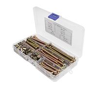 100 PCS NUZAMAS M6 Furniture Bolt Nut Set 40, 50, 60, 70, 80 mm Furniture Bolt Barrel Hex Socket Grib Screws Bolts Assortment Kit for Bunk Bed Furniture Cot