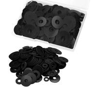 100 Pcs Nylon Flat Washers, Black Spacer Washers Set, Durable Plastic Washers Assortment for Mechanical Plumbing Repair, M2/M2.5/M3/M4/M5/M6/M8/M10