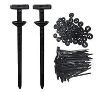 100 PCS Nylon Universal Cable Tie Buckle, Heavy Duty Self-Locking Nylon Zip Ties Holder, Automotive Zip Ties, Multipurpose Plastic Cable Ties Tool, for Car Daily Repair and Auto Fixing, UV Resistant