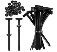 100 Pcs Nylon Universal Cable Tie Buckle Heavy Duty Zip Ties, Self-Locking Cable Straps UV-Resistant, Push Mount Zip Tie Holders for Car Bumper Retainer Clips Rivet Fasteners orCable Management