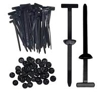 100 Pcs Nylon Universal Cable Tie Buckle, Self-Locking Heavy Duty Nylon Zip Ties Holders Pin and Button Cable Ties Tool for Car Daily Repair