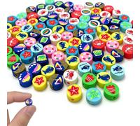 100 pcs Ocean Animal Polymer Clay Beads, VEINARDYL Colorful Mixed Sea Animal Clay Bead, Summer Theme Crabs Shellfish Whales Marine Life Charm Bead for DIY Crafts Earring Necklace