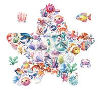 100 Pcs Ocean Animal Stickers, Cute Waterproof Sea Animal Stickers for Scrapbooking Bicycle Water Bottle Laptop Computer Skateboard for Kids Decals Rewarding Gifts