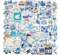 100 PCS Ocean Animal Stickers Waterproof Vinyl Sea Animal Self-Adhesive Craft Stickers for DIY Decrating Scrapbook Journal Laptop Water Bottle Guitar Skateboard for Adults Teens (Style A)