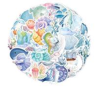 100 Pcs Ocean Scrapbooking Stickers,Waterproof Marine Life Stickers for Laptops Water Bottles Journal Phone Case DIY Art Crafts