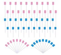 100 Pcs Oral Care Sponge Swab, Disposable Mouth Cleaning Sponge Swab, Swab Dental Stick, Oral Swabs Mouth Swabs for End of Life Care, Tooth Cleaning Tool, Foam Swab Sticks for Oral Care (Pink & Blue)
